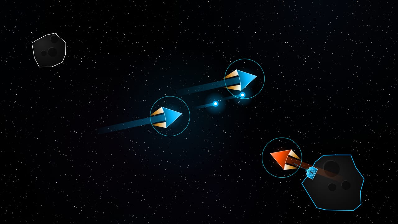 A Concordium fighter cruising deep space with shields up and engines glowing