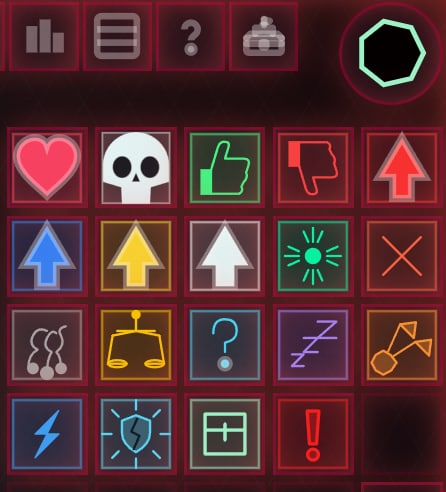 The emoji command panel during a Bonefall event, the whole interface washed red while the player is roped to an enemy ship